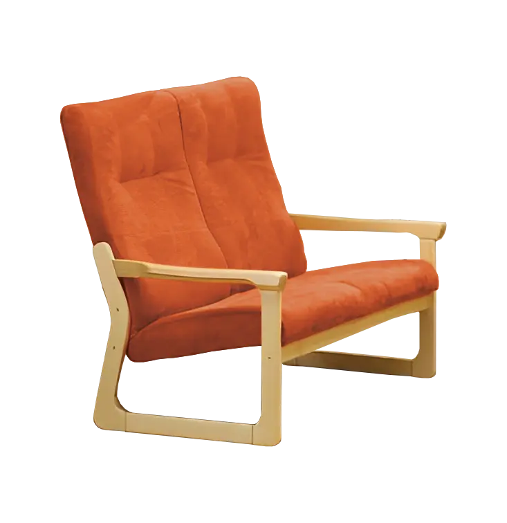 BE - 2 dvojkřeslo, koženka OTO P 2 - koženka cihlová